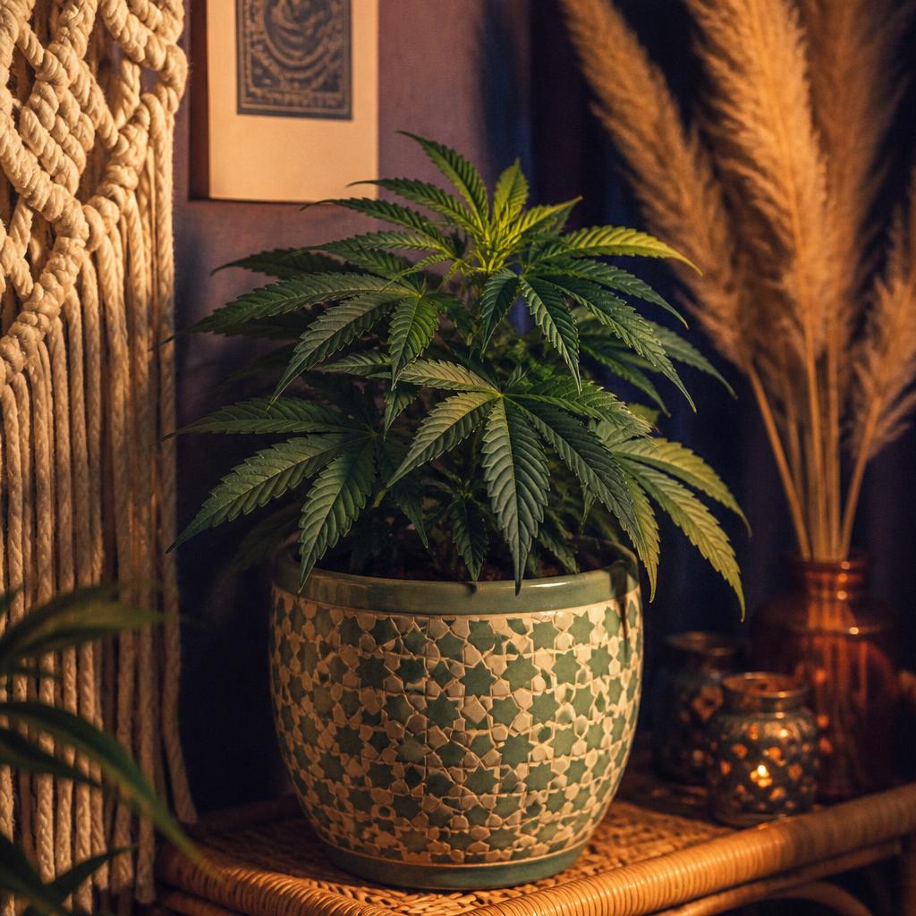GSC plant potted in a decorative ceramic pot
