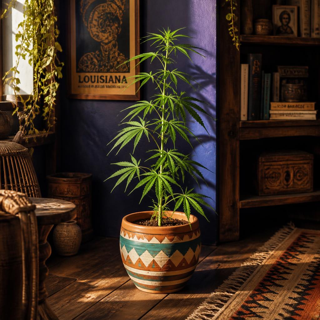 Durban Poison plant potted in a decorative ceramic pot