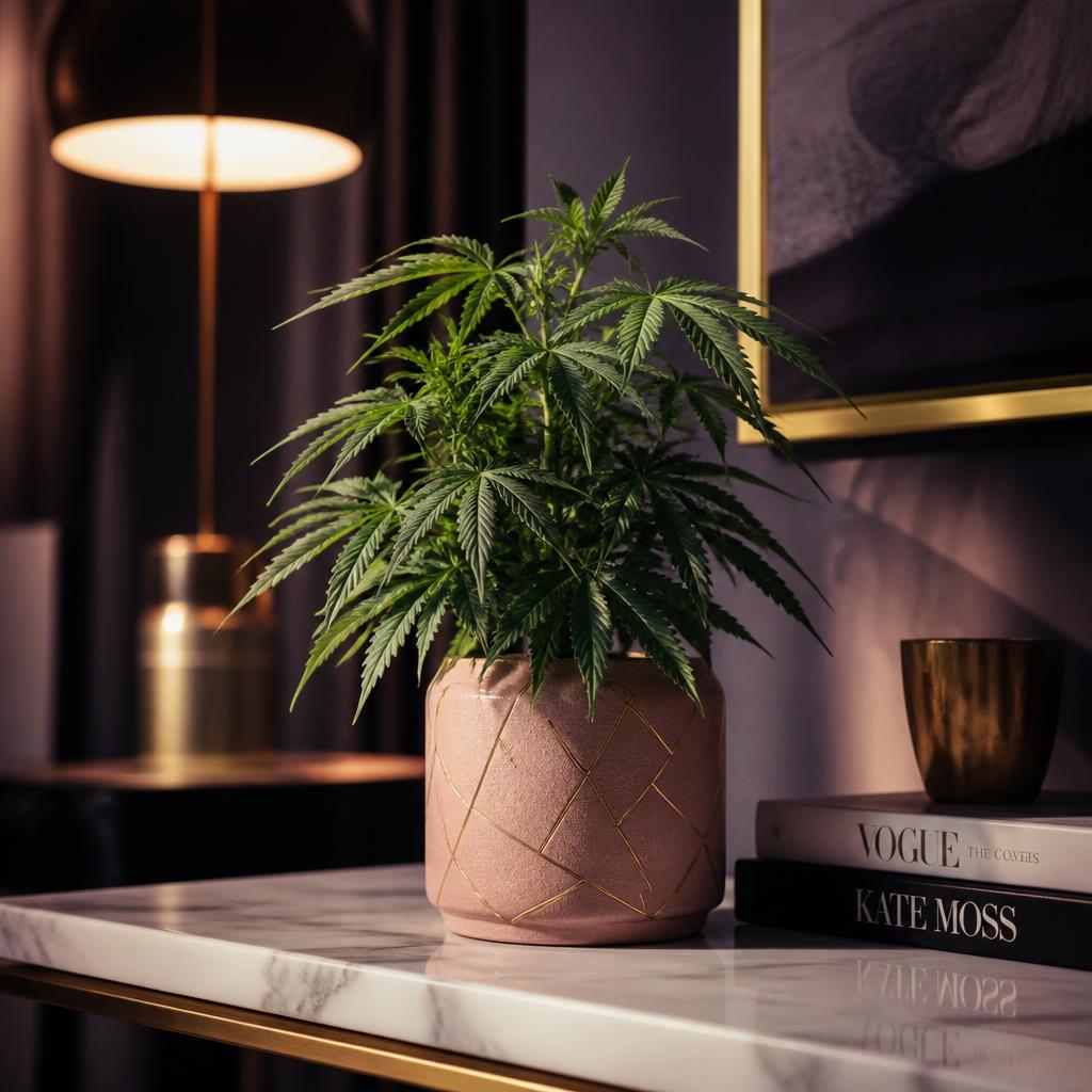 Gelato plant potted in a decorative ceramic pot